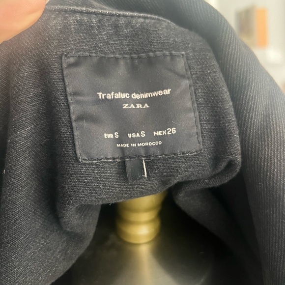 Zara denim jacket with shearling sleeves size S - Picture 4 of 6